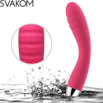 SVAKOM Betty Vibrador Recargable de Silicona con Cabeza Acanalado, 6 Modos Vibraciónes Fuertes y Punto-G Estimulación, Juguetes Sexuales Impermeables, Color Rosa. Envíos a Barcelona