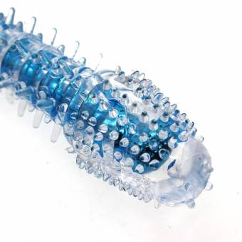 VANKER Impermeable punto G de la jalea de silicona consolador juguete eléctrico de cristal espinosa del sexo del vibrador (Color: Azul). Envíos a Castellón