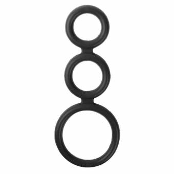 WEKA 1 PC Anillos triples de la erección del pene piedra dura gel de silicona masculino mejora de producto del sexo color negro. Envíos a Castellón