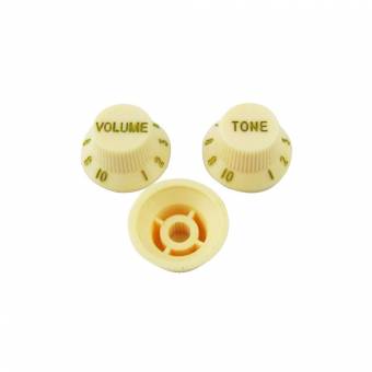 Musiclily plástico 1 Volumen y Tono 2 botones de mando puso de Fender Stratocaster Strat enfermedades de transmisión sexual y otras guitarras Strat, crema. Envíos a Madrid