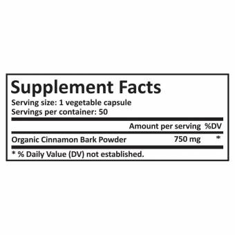 Real Herbs Canela de Ceilán orgánica 750mg - También conocida como canela real - Mayor dosis por cápsula en Amazon - Promueve la salud cardiovascular - 50 cápsulas vegetarianas. Envíos a Barcelona