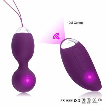Xoolover Huevo Vibrante de Control Remoto Inalámbricode con 10 Modos Vibraciones ,Bola que Contrae la Vagina de 100% Impermeable ,Recargable con Gran Capacidad de Batería y Carga con USB,Kegel Bolas E