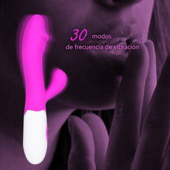 Donix mujeres de silicona vibrador femenino del G-punto del clítoris vibrante doble estimulación consolador masturbación juguete del sexo Individual / Pareja Color Rosa. Envíos a Castellón