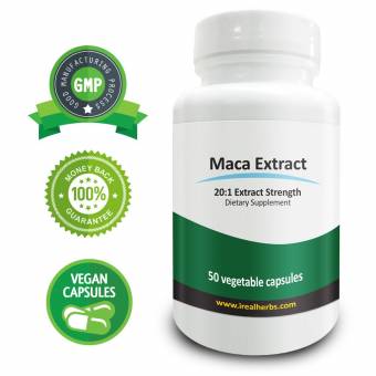 Real Herbs Extracto de raíz de maca - Derivado de 15.000mg de raíz de maca con 20:1 fuerza del extracto - Adecuado para hombres y mujeres, mejora la energía, la resistencia y la función sexual - 50 cá