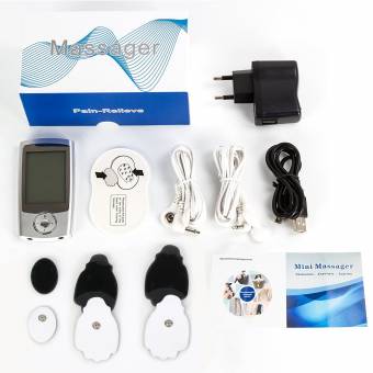 16 Modos 6 Almohadillas Electroestimulador EMS Masajeador Recargable Electrodo Estimulador de Acupuntura Para La Terapia Física Mini Masajeador para Tratar el Estrés del Cuello Dolor Ciático Alivio de