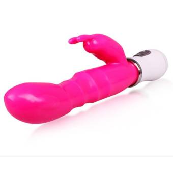 Flypv Vibrador de Silicona Impermeable de 30 Velocidad de Punto G de Vagina y Estimulación del Clítoris Diseño de Conejo Juguetes Sexuales Ergonómicos Masajeador para Mujer Color Rosa (con batería). E