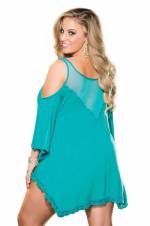 Shirley de Hollywood Número x3257 Tamaño 3 X Azul Rayón punto Sleepshirt con tanga. Envíos a Castellón