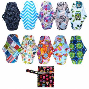 10pcs 10 pulgadas Gamuza de bambú reutilizable lavable almohadillas de Menstrual compresa + 1pc mini bolsa para ropa húmeda. Envíos a Granada