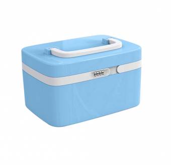 Caja de almacenaje de medicina,cerradura de combinación, caja de almacenaje de medicina, Evertop Caja de auxilios, multifuncional 4 compartimentos de plastico ABS de pildora portable, el organizador p