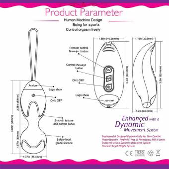 ACVIOO Bolas Chinas con Mando a Distancia Ejercicios Kegel Bolas Control Remoto Inalámbrico Bolas Chinas Suelo Pelvico de la Salud Masajeadores de Silicona Impermeable para Las Mujeres, Color Púrpura.