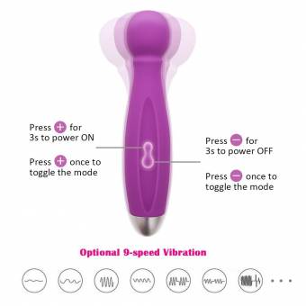 Cksohot® Mini Consolador Massager de Silicona, Masajeadores Musculares, Impermeable, Carga por USB Wand Massager Para Mujer – Violeta. Envíos a Madrid