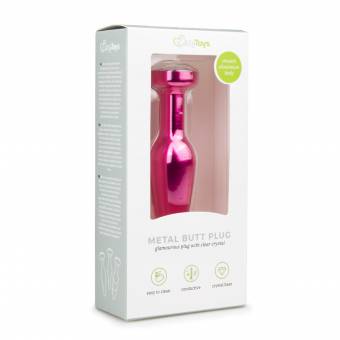 Easytoys Anal Collection Plug Anal Metálico Diamante Transparente y Rosa - 99 gr. Envíos a Málaga