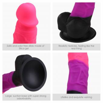 Penes Realisticos, Louviva Consoladores Sexuales Mujer Penes Grandes, Funda con Ventosa, 20cm*4.2cm (Tres Colores). Envíos a Madrid