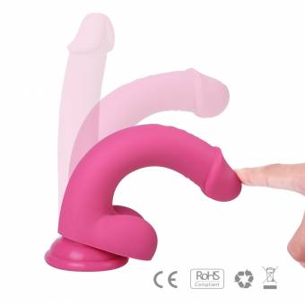 Louviva DS-01 Dil-do Impermeable con Ventosa de Succión (Color Rosa Fusia). Envíos a Ciudad Real