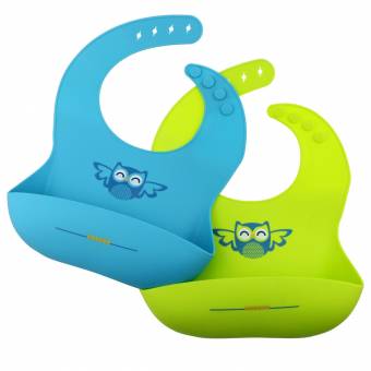 Philonext 2 Pack Babero de bebé del silicona, anti-bacterias impermeable, resistente y suave babero alimenticio de silicona para bebé niño o niña. Envíos a Madrid