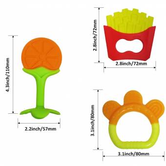 SMING Mordedor de bebe de Patatas fritas juguetes para morder aprobado por la FDA de silicona suave libre de BPA. Envíos a Soria