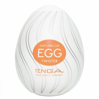 Tenga Huevo Twister, Funda Masturbadora, 4.9 x 6.1 x 4.9 cm, Color Blanco / Naranja / Plata - 42 gr. Envíos a Madrid