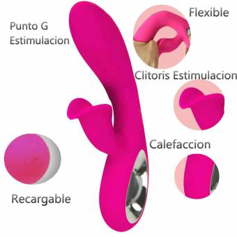 Amoretti 7 Modos Dual Motor Función de Calefacción Impermeable Recargable Suave Inteligente Masajeador P-ara Mujere. Envíos a Barcelona
