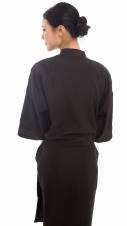 Bata negra para salón, peluquería, bata estilo kimono de 43