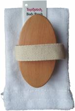 Cepillo para cuerpo seco con cerdas naturales. Bolsa de viaje de tela de guante de lavado. Libro electrónico sobe cepillado de piel. Envíos a Cáceres