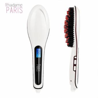 MadameParis ✮✮✮ Cepillo alisador de pelo ✮✮✮ Alisado ultra RÁPIDO - resultado natural – Todos tipos de cabellos – temperatura regulable - cerámica – sin riesgo de quemadura – cabello sedoso – uso diar
