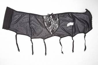 SheShy mujeres atractivas más tamaño de alta cintura de encaje ahueca-hacia fuera correa de liga (XXXXL, Negro). Envíos a Málaga