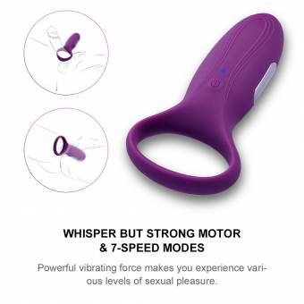 Utimi Anillo Pene Vibrante Recargable de Silicona Certificados CE y RoHS de 7 Velocidades para la Erección de la Pene. Envíos a Madrid