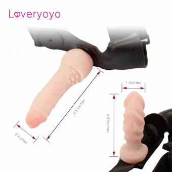 Louviva: Dildos con arnés para Ella en Juguetes Eróticos Doble Pene con Vibración, Entrega confidencial (Color carne y negro). Envíos a Alacant