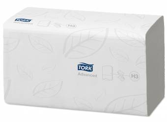 Tork 290163 Toallas de mano de papel Tork Advanced plegadas en V / Toallitas secamanos absorbentes, compatibles con el sistema de Tork H3, blanco. Envíos a Barcelona