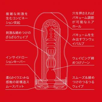 Tenga Original Vacuum, Masturbador, 6.9 x 15.50 x 6.9 cm, Color Rojo / Gris - 125 gr. Envíos a León