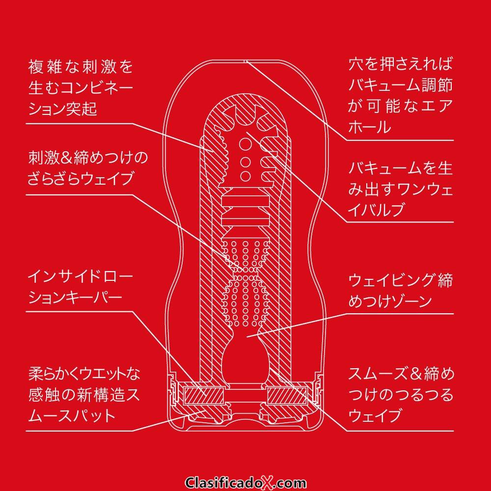 Tenga Original Vacuum, Masturbador, 6.9 x 15.50 x 6.9 cm, Color Rojo / Gris - 125 gr. Envíos a León