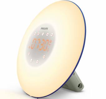 Philips HF3506/20 - Despertador Mediante, luz con simulacion de Amanecer, 2 Sonidos Naturales y 10 intensidades de luz, Color Azul. Envíos a Sevilla
