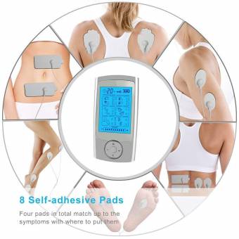 Electroestimulador Muscular | Eléctrica TENS Masajeador con Electrodos, Canal Doble|Reduce Dolor de Espalda, Cuello, Codo, Hombro, Nervio, Recargable por USB, Pantalla LCD, 2 Canales, 8 Self-adhesiv