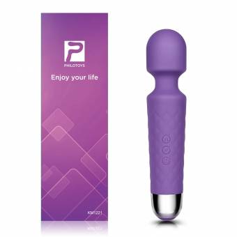 Vibrador Masajeador Vibración de 20 Modos, Masajeador de Silicona para Relajar Cuerpo, Carga por USB (Morado). Envíos a Madrid