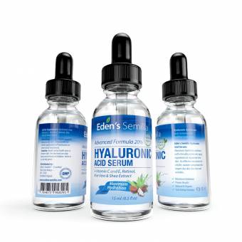 Ácido Hialurónico Serum - 15ml - Es el mejor anti-edad hidradante para el cutis. Ayuda a reducir las arrugas faciales. Contiene Vitamina C, Retinol, y Vitamina E. Proteccíon antioxidante que facil