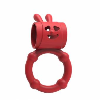 Bunny vibrador Anillo retardo Bloqueo Cockring pene Anillo clítoris estimulador Juguetes sexuales (Red). Envíos a Soria