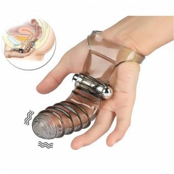Amosfun Sistema de vibración de dedo Masturbación femenina masaje de vibración Pareja productos adultos de boda regalo de San Valentín (transparente negro). Envíos a València