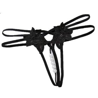 Babysbreath17 Masaje Doble Cadena Collar de Perlas de los Calzoncillos de la Ropa Interior de la Muchacha Crotchless Panties Ropa de Dormir #5. Envíos a València