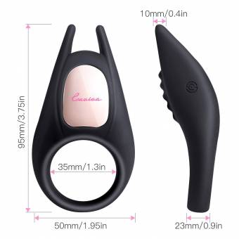Louviva Anillo de Masajeador Negrocon 10 Modos, Recargable de USB, Diámetro Interno 2.8cm. Envíos a Ávila