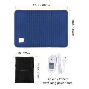 Almohadilla Térmica Eléctrica con Calor Rápido, Envoltura de Terapia Seca/Húmeda, Apagado Automático de 90 Minutos, Lavable & Bolsa de Almacenamiento pare Alivio del Dolor de Espalda Cuello y Ho