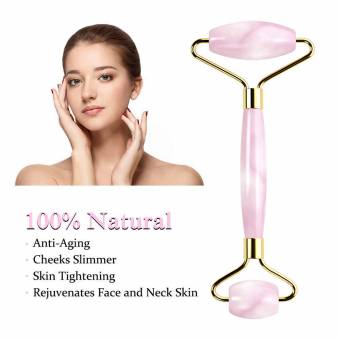 Rodillo de masaje de jade, masaje de cuarzo rosa natural con tratamiento facial antienvejecimiento, rejuvenece la piel de la cara y el cuello,rejuvenece herramientas de belleza. Envíos a Madrid