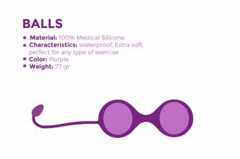 Bolas Chinas Suelo Pélvico Mujer de Silicona Médica, Bolas Kegel Color Morado Ultrasedosas Que Incluyen Un Sistema Nuevo de Rotación Interna de Pesos, de Libid Toys. Envíos a Barcelona