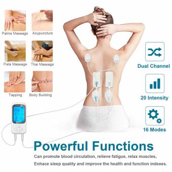 Electroestimulador Muscular,Eléctrica TENS Masajeador Electroestimulación con 16 Modos, 6 electrodos, para Alivio del Dolor y Relajación (Espalda, Cuello, Hombros, Pierna) Carttiya 2018 Versión. 