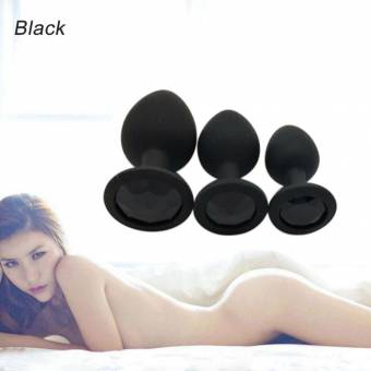 Rawdah 3 Pcs 3 Size Silicone Jeweled Anal Butt Plugs Anal Trainer Toys (Negro). Envíos a Ciudad Real
