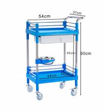 ZCJB Carro Médico Tratamiento De Acero Inoxidable con 1 Cajón/Carrito De Herramientas De Salón De Belleza/Carro De Doble Capa Adecuado para Laboratorio, Salón De Belleza, Clínica, 54x37x90cm. En