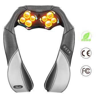 ELLESYE Shiatsu Masajeador Cervical,Masajeador de Cuello y Hombros de Calor Infrarrojos e Intensidad Regulable con 8 Nodos para Cuello Hombros Espalda Piernas,Masajeador Electrónico Alivio Dolores. 
