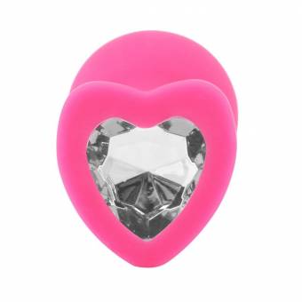Rawdah Emocionante Enchufe anal, 1pcs base en forma de corazon con joyas de piedra de nacimiento rosa joya juego anal sexo a tope (Claro). Envíos a Granada