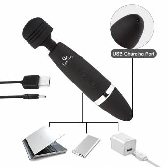 Masajeador Portátil, Louviva Inalámbrico Masajeador Wand Relajar Cuerpo, 7 Modos de Vibración - Tamaño Medio(21.6cm×4.1cm). Envíos a Lugo