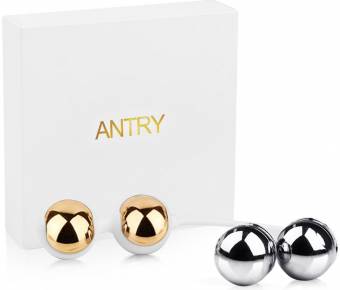ANTRY Bolas Chinas de Silicona Medica Suelo Pelvico Masajeador de la Salud Kegel Ejercitador,100% Impermeable, Entrega Confidencial (Oro y Plata). Envíos a Madrid
