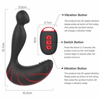 Xoolover Próstata Masajeador Vibrador Bolas Anales de 30 Frecuencia Silicona Impermeable con Control Remoto, Carga de USB,Estimulador Anoles Portátil, Juguetes Eróticos Divertidos para Hombres y Mujer